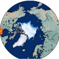 2019년 9월 줄어든 북극해 빙하모습(흰색)